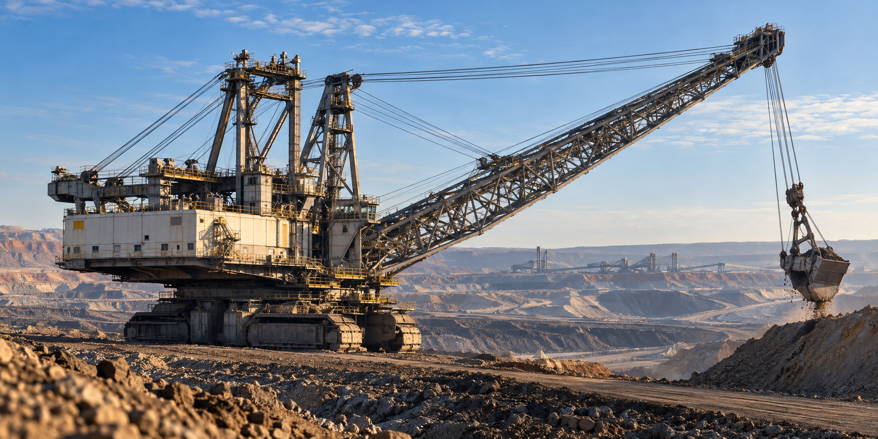Draglines at a mine